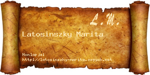Latosinszky Marita névjegykártya